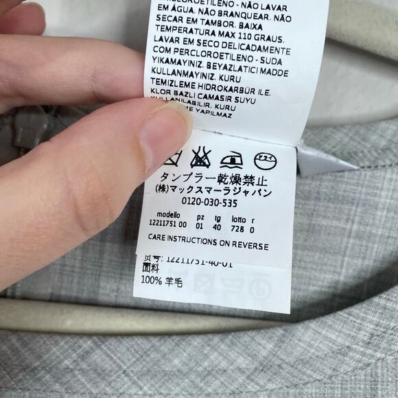 MAX MARA Wool Dress Gray Minimalist Half Sleeve Lightweight Shift Size 6 - Picture 6 of 7